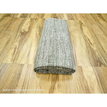 Load image into Gallery viewer, 10&#39;2&quot;x10&#39;2&quot; Pine Green With Vista White, Oxidized And Distressed Grass Design With Exposed Warps, Pure Wool, Hand Knotted, Square, Oriental Rug FWR457674