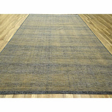 Load image into Gallery viewer, 11&#39;10&quot;x15&#39; Latte Brown With Charcoal Black, Oxidized And Distressed Grass Design With Exposed Warps, 100% Wool, Hand Knotted, Oversized, Oriental Rug FWR457728