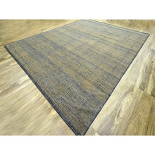 Load image into Gallery viewer, 11&#39;10&quot;x15&#39; Latte Brown With Charcoal Black, Oxidized And Distressed Grass Design With Exposed Warps, 100% Wool, Hand Knotted, Oversized, Oriental Rug FWR457728