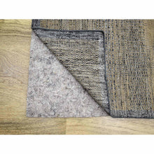 Load image into Gallery viewer, 11&#39;10&quot;x15&#39; Latte Brown With Charcoal Black, Oxidized And Distressed Grass Design With Exposed Warps, 100% Wool, Hand Knotted, Oversized, Oriental Rug FWR457728