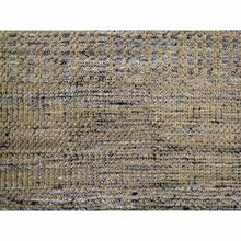 Load image into Gallery viewer, 11&#39;10&quot;x15&#39; Latte Brown With Charcoal Black, Oxidized And Distressed Grass Design With Exposed Warps, 100% Wool, Hand Knotted, Oversized, Oriental Rug FWR457728