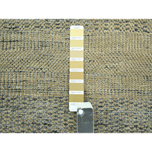 Load image into Gallery viewer, 10&#39;x10&#39; Dijon Brown With Charcoal Black, Hand Knotted, Oxidized And Distressed Grass Design With Exposed Warps, Pure Wool, Square, Oriental Rug FWR457734