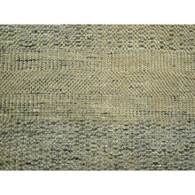 Load image into Gallery viewer, 10&#39;x10&#39; Dijon Brown With Charcoal Black, Hand Knotted, Oxidized And Distressed Grass Design With Exposed Warps, Pure Wool, Square, Oriental Rug FWR457734