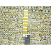 Load image into Gallery viewer, 10&#39;x13&#39;10&quot; Mustard Yellow, Oxidized And Distressed Grass Design With Exposed Warps, Hand Knotted, Pure Wool, Oriental Rug FWR457740