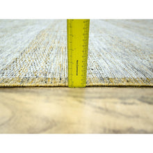 Load image into Gallery viewer, 10&#39;x13&#39;10&quot; Mustard Yellow, Oxidized And Distressed Grass Design With Exposed Warps, Hand Knotted, Pure Wool, Oriental Rug FWR457740