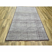 Load image into Gallery viewer, 6&#39;x9&#39; Wine Red With Daisy White, Oxidized And Distressed Grass Design With Exposed Warps, 100% Wool, Hand Knotted, Oriental Rug FWR457758
