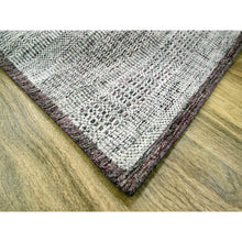 Load image into Gallery viewer, 6&#39;x9&#39; Wine Red With Daisy White, Oxidized And Distressed Grass Design With Exposed Warps, 100% Wool, Hand Knotted, Oriental Rug FWR457758