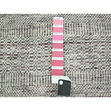 Load image into Gallery viewer, 6&#39;x9&#39; Wine Red With Daisy White, Oxidized And Distressed Grass Design With Exposed Warps, 100% Wool, Hand Knotted, Oriental Rug FWR457758