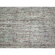 Load image into Gallery viewer, 6&#39;x9&#39; Wine Red With Daisy White, Oxidized And Distressed Grass Design With Exposed Warps, 100% Wool, Hand Knotted, Oriental Rug FWR457758