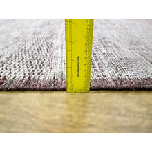 Load image into Gallery viewer, 6&#39;x9&#39; Wine Red With Daisy White, Oxidized And Distressed Grass Design With Exposed Warps, 100% Wool, Hand Knotted, Oriental Rug FWR457758