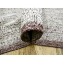 Load image into Gallery viewer, 8&#39;9&quot;x12&#39;1&quot; Sangria Red With Vista White, Oxidized And Distressed Grass Design With Exposed Warps, Hand Knotted, 100% Wool, Oriental Rug FWR457776