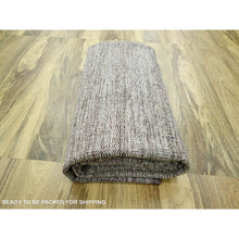 Load image into Gallery viewer, 8&#39;9&quot;x12&#39;1&quot; Sangria Red With Vista White, Oxidized And Distressed Grass Design With Exposed Warps, Hand Knotted, 100% Wool, Oriental Rug FWR457776