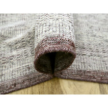 Load image into Gallery viewer, 9&#39;x12&#39; Wine Red With Powder White, Oxidized And Distressed Grass Design With Exposed Warps, 100% Wool, Hand Knotted, Oriental Rug FWR457782