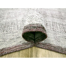 Load image into Gallery viewer, 8&#39;x10&#39; Garnet Red with Daisy White, Oxidized and Distressed Grass Design with Exposed Warps, 100% Wool, Hand Knotted, Oriental Rug FWR457794