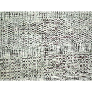 8'x10' Garnet Red with Daisy White, Oxidized and Distressed Grass Design with Exposed Warps, 100% Wool, Hand Knotted, Oriental Rug FWR457794