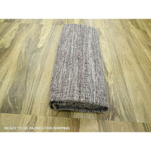 Load image into Gallery viewer, 8&#39;x10&#39; Garnet Red With Daisy White, Oxidized And Distressed Grass Design With Exposed Warps, 100% Wool, Hand Knotted, Oriental Rug FWR457794