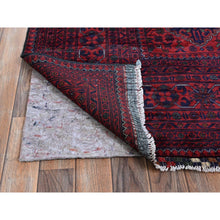 Load image into Gallery viewer, 9&#39;8&quot;x12&#39;9&quot; Scarlet Red, Afghan Khamyab With Geometric Pattern, Hand Knotted, Soft And Shiny Wool, Natural Dyes, Oriental Rug FWR4572