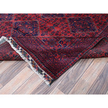 Load image into Gallery viewer, 9&#39;8&quot;x12&#39;9&quot; Scarlet Red, Afghan Khamyab With Geometric Pattern, Hand Knotted, Soft And Shiny Wool, Natural Dyes, Oriental Rug FWR4572