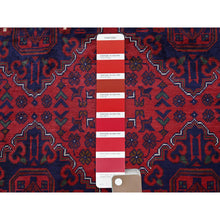 Load image into Gallery viewer, 9&#39;8&quot;x12&#39;9&quot; Scarlet Red, Afghan Khamyab With Geometric Pattern, Hand Knotted, Soft And Shiny Wool, Natural Dyes, Oriental Rug FWR4572