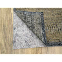 Load image into Gallery viewer, 6&#39;x9&#39;3&quot; Dijon Brown With Charcoal Black, Oxidized And Distressed Grass Design With Exposed Warps, Hand Knotted, 100% Wool, Oriental Rug FWR457812