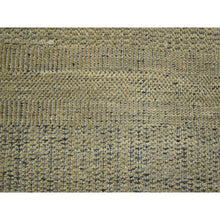 Load image into Gallery viewer, 6&#39;x9&#39;3&quot; Dijon Brown With Charcoal Black, Oxidized And Distressed Grass Design With Exposed Warps, Hand Knotted, 100% Wool, Oriental Rug FWR457812