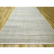 Load image into Gallery viewer, 12&#39;1&quot;x14&#39;10&quot; Storm Gray, Grass Design With Exposed Warps, Textured Wool, Hand Knotted, Oversized, Oriental Rug FWR457824
