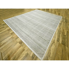 Load image into Gallery viewer, 12&#39;1&quot;x14&#39;10&quot; Storm Gray, Grass Design With Exposed Warps, Textured Wool, Hand Knotted, Oversized, Oriental Rug FWR457824