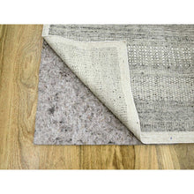Load image into Gallery viewer, 12&#39;1&quot;x14&#39;10&quot; Storm Gray, Grass Design With Exposed Warps, Textured Wool, Hand Knotted, Oversized, Oriental Rug FWR457824