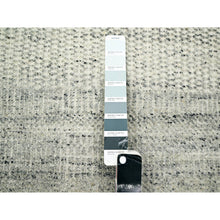 Load image into Gallery viewer, 12&#39;1&quot;x14&#39;10&quot; Storm Gray, Grass Design With Exposed Warps, Textured Wool, Hand Knotted, Oversized, Oriental Rug FWR457824