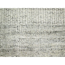 Load image into Gallery viewer, 12&#39;1&quot;x14&#39;10&quot; Storm Gray, Grass Design With Exposed Warps, Textured Wool, Hand Knotted, Oversized, Oriental Rug FWR457824