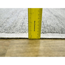 Load image into Gallery viewer, 12&#39;1&quot;x14&#39;10&quot; Storm Gray, Grass Design With Exposed Warps, Textured Wool, Hand Knotted, Oversized, Oriental Rug FWR457824