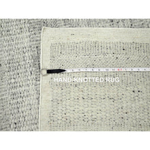 Load image into Gallery viewer, 12&#39;1&quot;x14&#39;10&quot; Storm Gray, Grass Design With Exposed Warps, Textured Wool, Hand Knotted, Oversized, Oriental Rug FWR457824