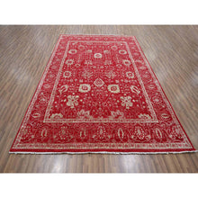 Load image into Gallery viewer, 7&#39;9&quot;x10&#39; Crimson Red, Persian Tabriz Influence Design, Wool &amp; Silk, Tone On Tone, Hand Knotted, Oriental Rug FWR457836