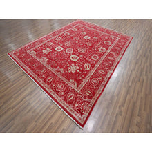 Load image into Gallery viewer, 7&#39;9&quot;x10&#39; Crimson Red, Persian Tabriz Influence Design, Wool &amp; Silk, Tone on Tone, Hand Knotted, Oriental Rug FWR457836
