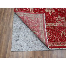 Load image into Gallery viewer, 7&#39;9&quot;x10&#39; Crimson Red, Persian Tabriz Influence Design, Wool &amp; Silk, Tone on Tone, Hand Knotted, Oriental Rug FWR457836