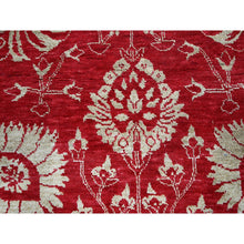 Load image into Gallery viewer, 7&#39;9&quot;x10&#39; Crimson Red, Persian Tabriz Influence Design, Wool &amp; Silk, Tone On Tone, Hand Knotted, Oriental Rug FWR457836