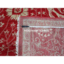 Load image into Gallery viewer, 7&#39;9&quot;x10&#39; Crimson Red, Persian Tabriz Influence Design, Wool &amp; Silk, Tone On Tone, Hand Knotted, Oriental Rug FWR457836