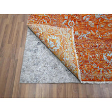 Load image into Gallery viewer, 8&#39;x10&#39;4&quot; Burnt Orange, Persian Influence Meditation Design, Wool &amp; Silk, Tone on Tone, Hand Knotted, Oriental Rug FWR457842
