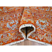 Load image into Gallery viewer, 8&#39;x10&#39;4&quot; Burnt Orange, Persian Influence Meditation Design, Wool &amp; Silk, Tone on Tone, Hand Knotted, Oriental Rug FWR457842