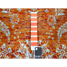 Load image into Gallery viewer, 8&#39;x10&#39;4&quot; Burnt Orange, Persian Influence Meditation Design, Wool &amp; Silk, Tone on Tone, Hand Knotted, Oriental Rug FWR457842