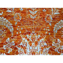 Load image into Gallery viewer, 8&#39;x10&#39;4&quot; Burnt Orange, Persian Influence Meditation Design, Wool &amp; Silk, Tone On Tone, Hand Knotted, Oriental Rug FWR457842