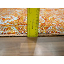 Load image into Gallery viewer, 8&#39;x10&#39;4&quot; Burnt Orange, Persian Influence Meditation Design, Wool &amp; Silk, Tone on Tone, Hand Knotted, Oriental Rug FWR457842