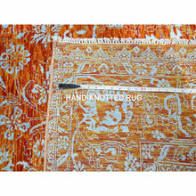 Load image into Gallery viewer, 8&#39;x10&#39;4&quot; Burnt Orange, Persian Influence Meditation Design, Wool &amp; Silk, Tone on Tone, Hand Knotted, Oriental Rug FWR457842