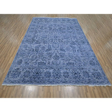 Load image into Gallery viewer, 8&#39;1&quot;x10&#39; Purple, Saturated Colors and Design, Tone on Tone, Hand Knotted, Wool &amp; Silk, Abrash, Oriental Rug FWR457854