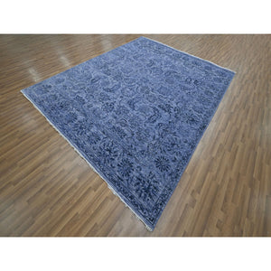 8'1"x10' Purple, Saturated Colors and Design, Tone on Tone, Hand Knotted, Wool & Silk, Abrash, Oriental Rug FWR457854