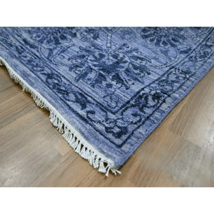 8'1"x10' Purple, Saturated Colors and Design, Tone on Tone, Hand Knotted, Wool & Silk, Abrash, Oriental Rug FWR457854