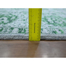 Load image into Gallery viewer, 8&#39;x10&#39;1&quot; Snow White with Forest Green, Persian Tabriz Influence Design, 100% Wool, Tone on Tone, Hand Knotted, Oriental Rug FWR457860