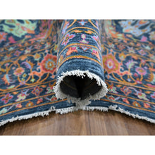 Load image into Gallery viewer, 8&#39;x10&#39;2&quot; Imperial Blue, Colorful All Over Tabriz Design, Wool &amp; Silk, Hand Knotted, Oriental Rug FWR457890