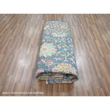 Load image into Gallery viewer, 8&#39;x10&#39;2&quot; Imperial Blue, Colorful All Over Tabriz Design, Wool &amp; Silk, Hand Knotted, Oriental Rug FWR457890