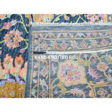 Load image into Gallery viewer, 8&#39;x10&#39;2&quot; Imperial Blue, Colorful All Over Tabriz Design, Wool &amp; Silk, Hand Knotted, Oriental Rug FWR457890